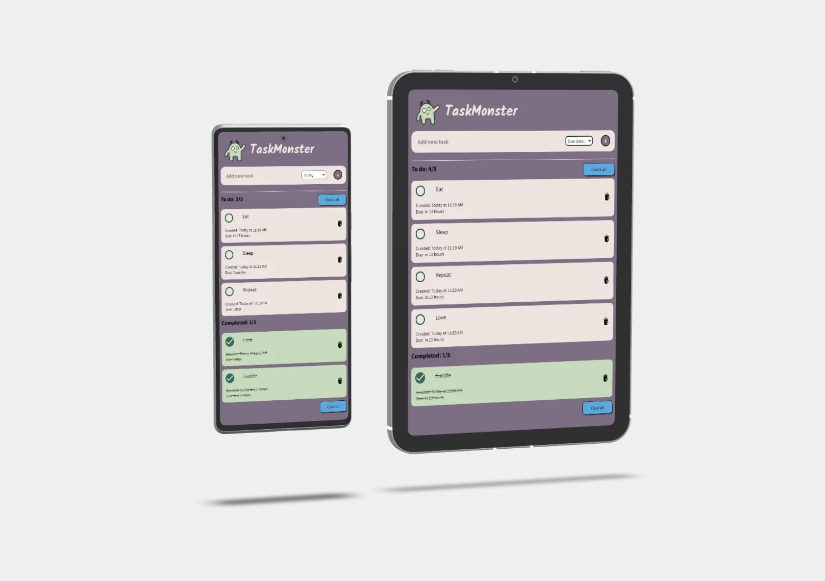 Screenshot of the Taskmonster app